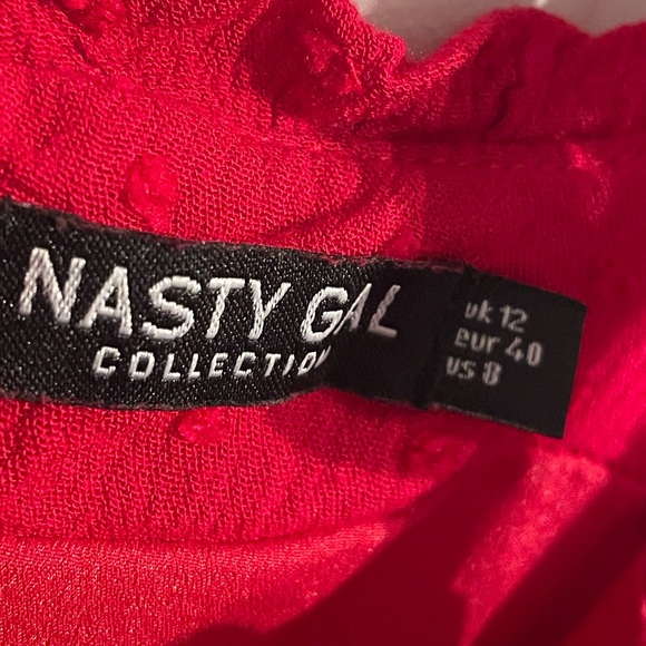 Nasty Gal red midi dress size large 8 dress great condition zipper back - Picture 5 of 9